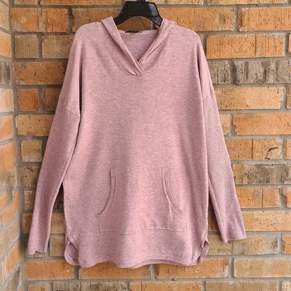 Cyrus Ladies' Drop Shoulder Ribbed Hem Pullover Hoodie Top Orchid Heather Size M - Picture 11 of 16